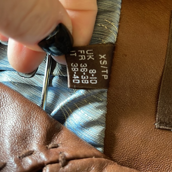 Danier brown double breasted leather jacket - Picture 4 of 6